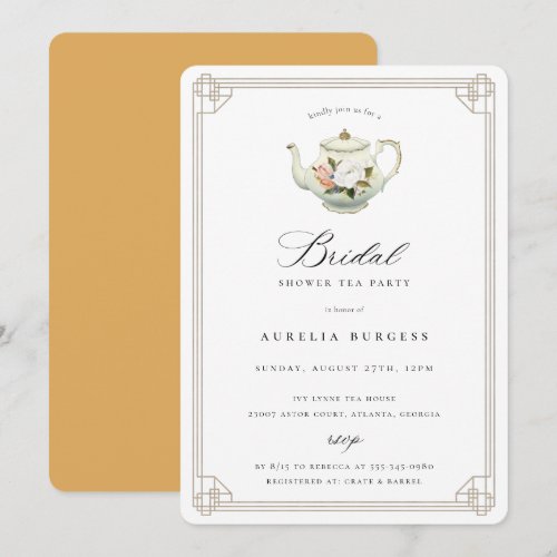 Vintage Tea Party Bridal Shower Invitation