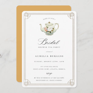 Vintage Tea Party Bridal Shower Invitation