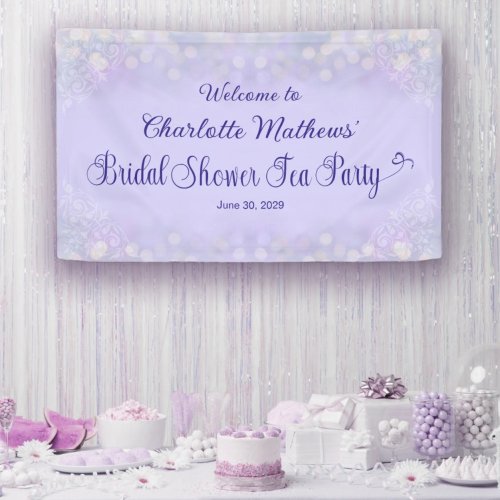 Vintage Tea Party Bridal Shower Lavender Welcome Banner