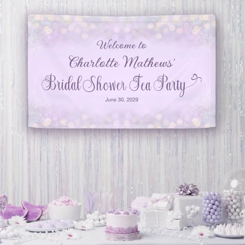 Vintage Tea Party Bridal Shower Lilac Welcome Banner