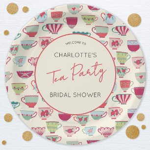 Vintage Tea Party Bridal Shower Paper Plates