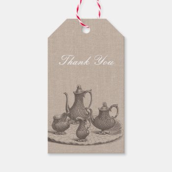 Vintage Tea Party Bridal Shower Thank You Rustic Gift Tags by red_dress at Zazzle