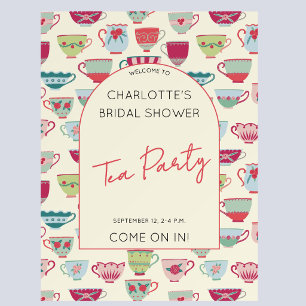 Vintage Tea Party Bridal Shower Welcome Foam Board