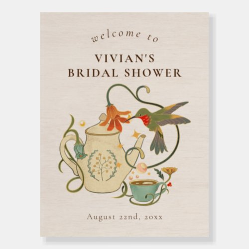 Vintage Tea Party Bridal Shower Welcome Sign