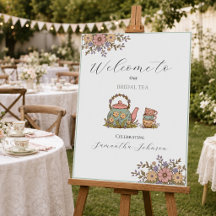 Vintage Tea Party Bridal Shower welcome sign