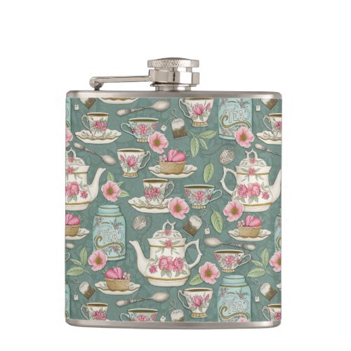 Vintage Tea Party Flask