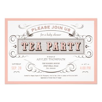 Vintage Tea Party Invitations