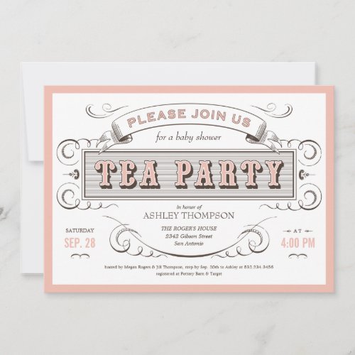 Vintage Tea Party Invitations