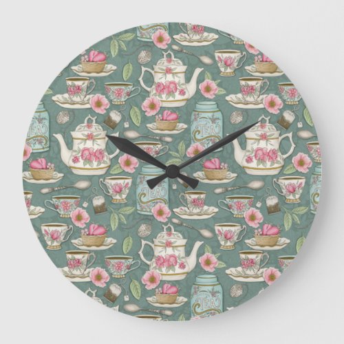 Vintage Tea Party Large Clock