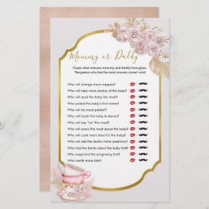 Vintage Tea Party Mommy or Daddy Games