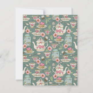 Vintage Tea Party Note Card
