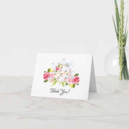 Vintage Tea Party Shower Thank You Note