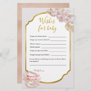 Vintage Tea Party Wishes For Baby