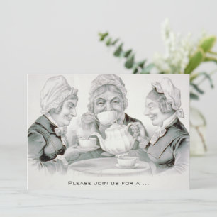 Vintage Tea Party with Old Friends, Bridal Shower Invitation