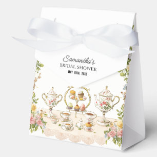 Vintage Tea Party with Teapots and Tea Cups Bridal Favor Boxes