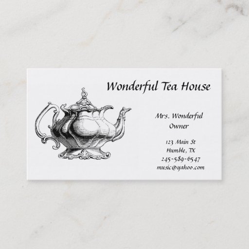 Customizable Vintage Tea Pot  Business Card