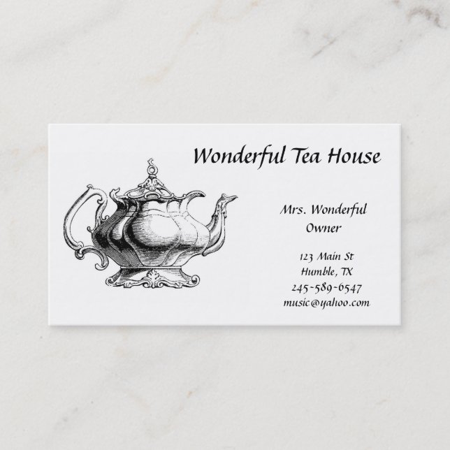 Vintage Tea Pot  Business Card (Front)