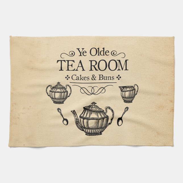 Vintage Tea Room Kitchen Towel (Horizontal)