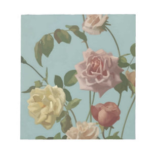 Vintage Tea Rose and Blush Roses Notepad