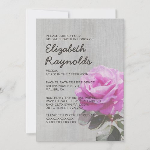 Vintage Tea Rose Bridal Shower Invitations