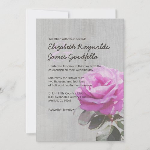 Vintage Tea Rose Wedding Invitations