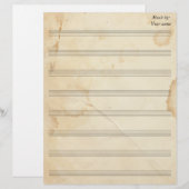 Vintage Tea Stained Sheet Music 8 Stave (Front/Back)