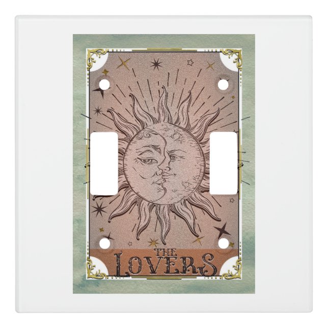 Vintage Tea Tarot Witchy Kettle & Teacup Card Ligh Light Switch Cover (Front)
