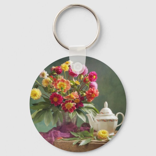 Vintage Tea Time Keychain (Front)
