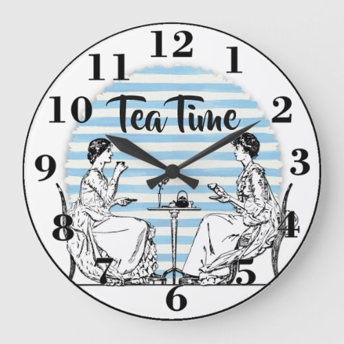 Vintage Tea Time Large Clock