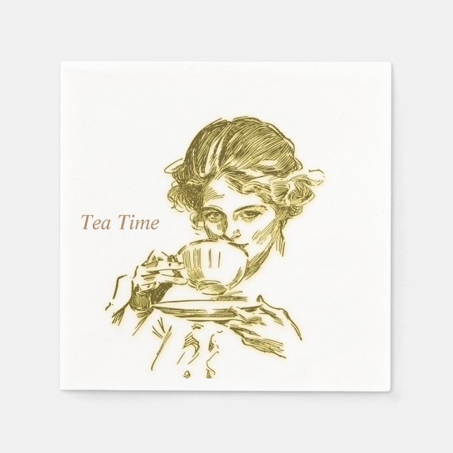 Vintage Tea Time Napkins (Front)