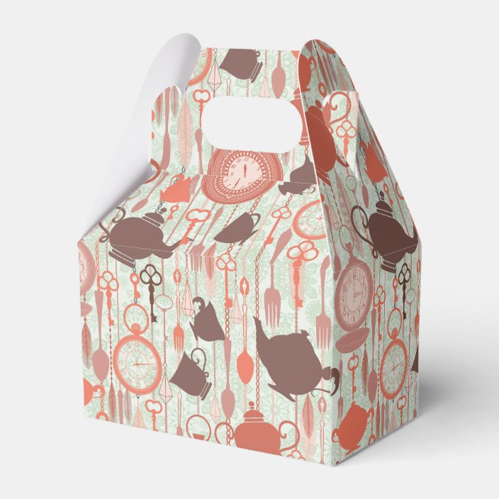 Vintage Tea Time Pattern Favor Box Zazzle