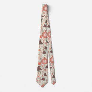 Vintage Tea Time Pattern Neck Tie