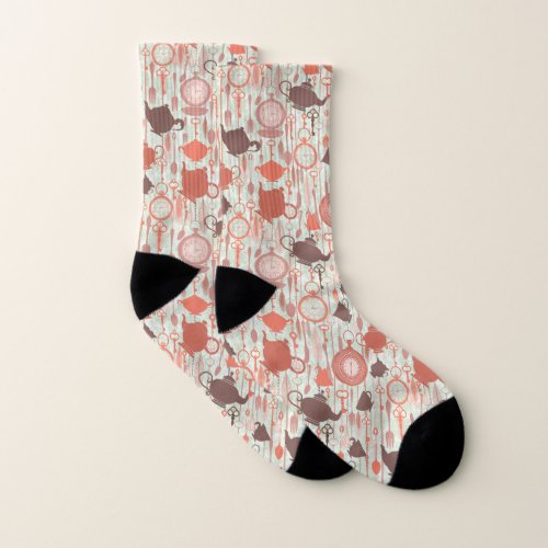 Vintage Tea Time Pattern Socks