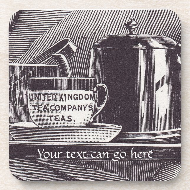 Vintage Tea Tray Beverage Coaster (Front)
