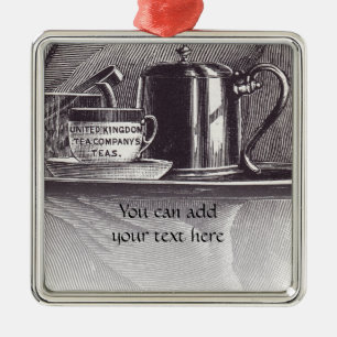Vintage Tea Tray Metal Ornament