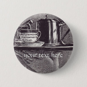 Vintage Tea Tray Pinback Button