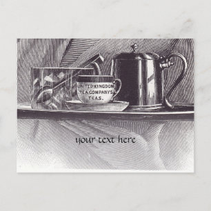 Vintage Tea Tray Postcard