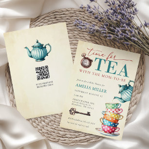 Vintage Tea with the Mom-to-be Baby Shower  Invitation