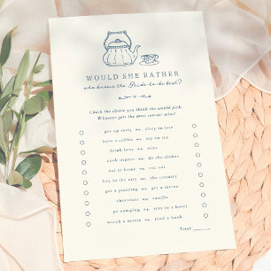 Vintage Tea Would She Rather Bridal Shower Game