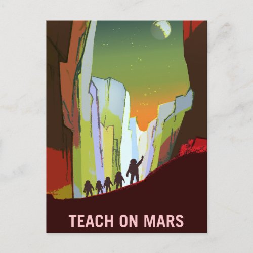 Vintage Teach on Mars Recruitment Postcard