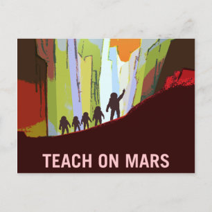 Vintage Teach on Mars Recruitment Postcard