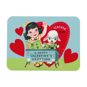 Vintage Teacher Valentine Magnet by Valentines_Christmas at Zazzle
