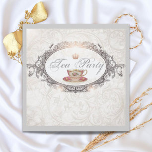 Vintage Teacup Bridal Shower Tea Party Invitation
