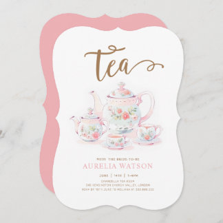Vintage Teacup Floral Tea Invitation