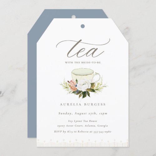 Vintage Teacup Floral Tea Party Invitation