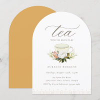 Vintage Teacup Floral Tea Party Invitation