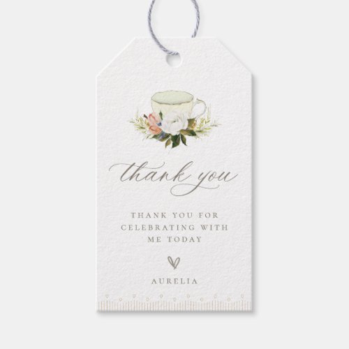 Vintage Teacup Floral Thank You Gift Tags