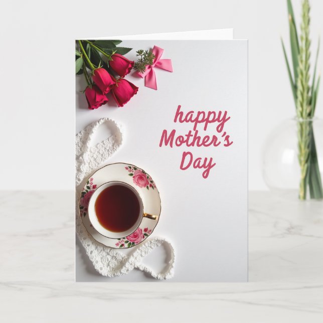 Vintage Teacup Mothers Day Card (Front)