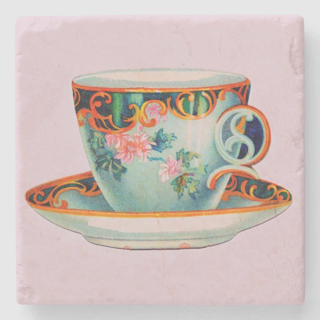 VINTAGE TEACUP STONE COASTER (Front)