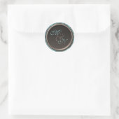 Vintage Teal and Brown 1.5" Diameter Round Sticker (Bag)